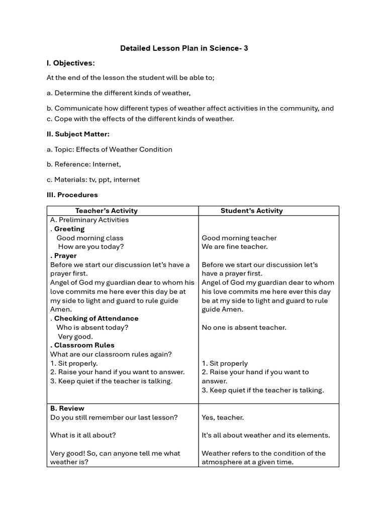 Weather Effects Lesson Plan for Kids | PDF | Weather | Cloud
