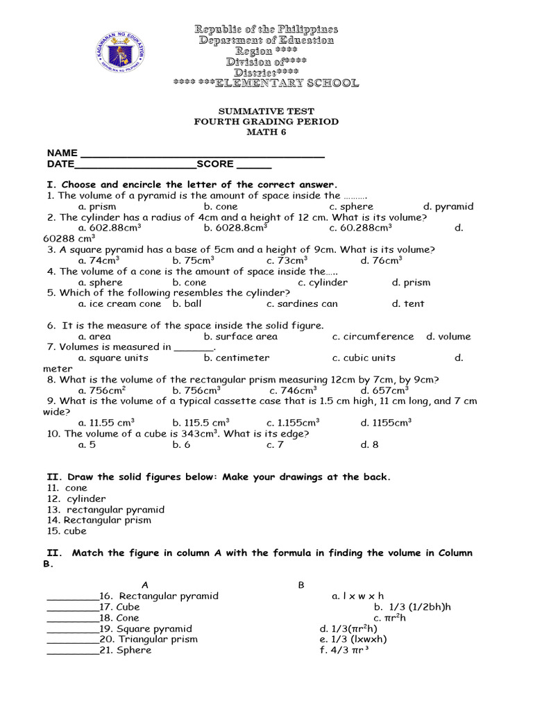 Mathematics 6 | PDF | Volume | Euclidean Geometry