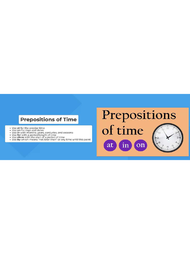Prepositions of Time | PDF