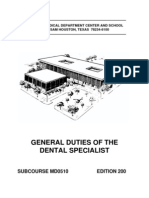 US Army Medical Course MD0510-200 - General Duties of The Dental Specialist