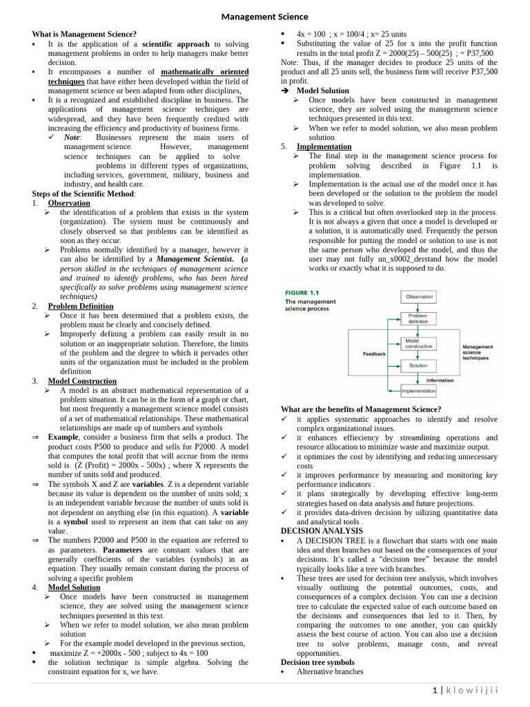 Understanding Management Science Techniques | PDF | Methodology | Science
