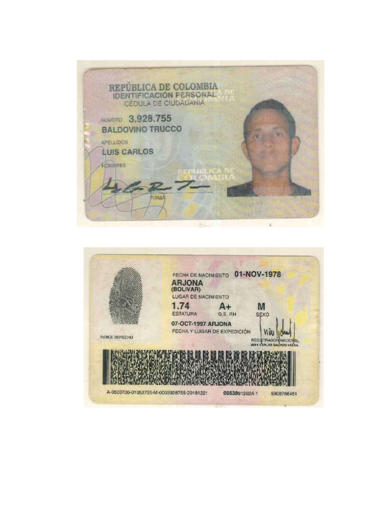 Cedula de Ciudadania | PDF