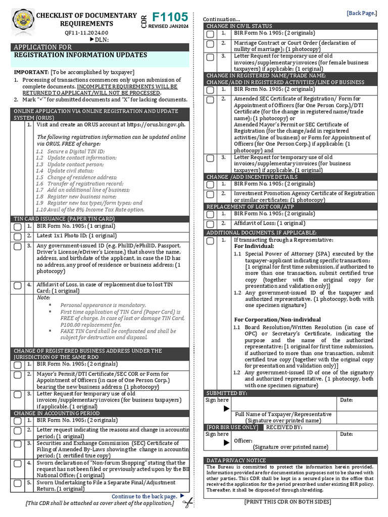 RMC No. 27-2024 Documentary Checklist | PDF | Identity Document