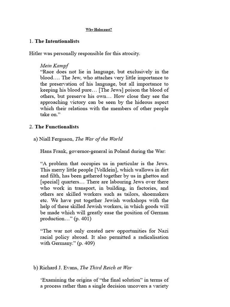 Understanding Holocaust Interpretations | PDF | Nazi Germany | Antisemitism