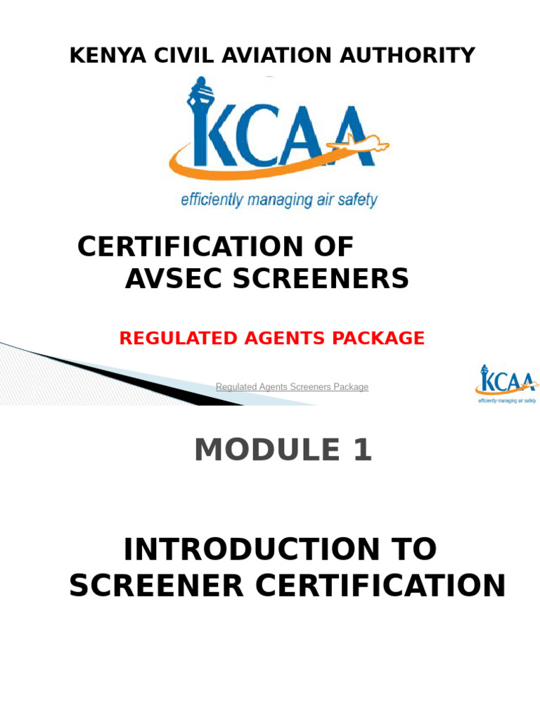 AVSEC Screener Certification Guide | PDF | Airport Security | Cargo
