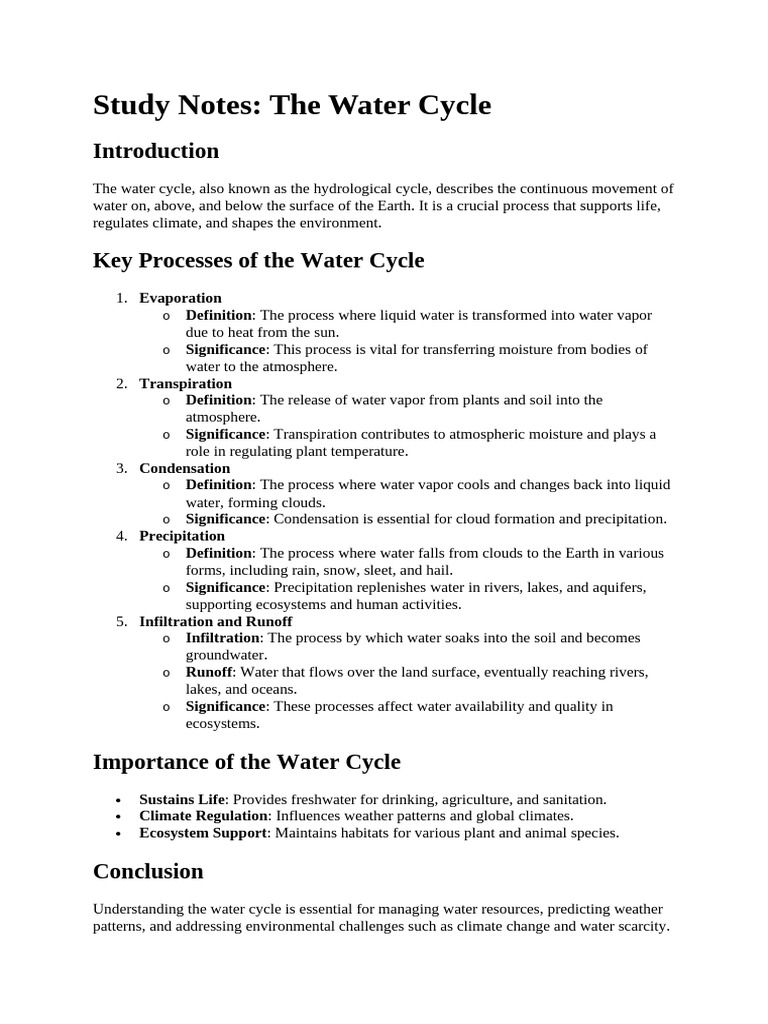 The Water Cycle | PDF