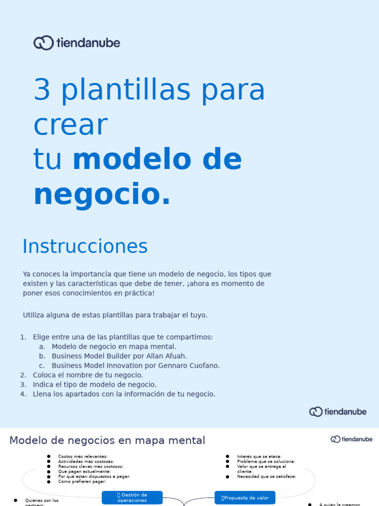Plantillas para tu modelo de negocio | PDF | Modelo de negocio | Sector ...