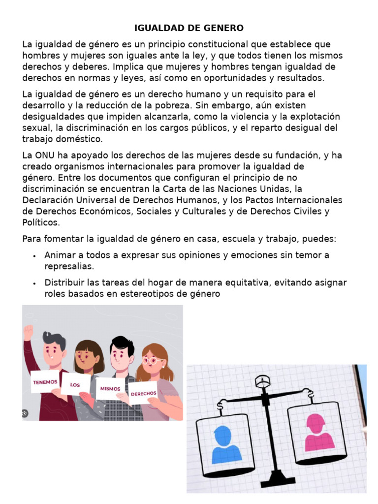IGUALDAD DE GENERO | PDF | Estudios de género | Igualdad de género