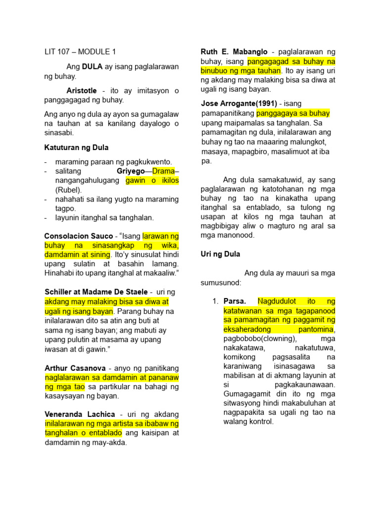 Lit 107 Prelim | PDF