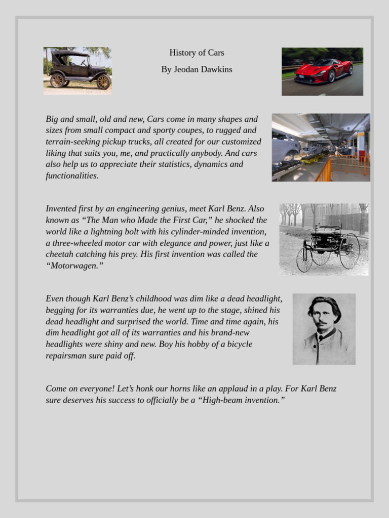 Karl Benz: Pioneer of Car Evolution | PDF
