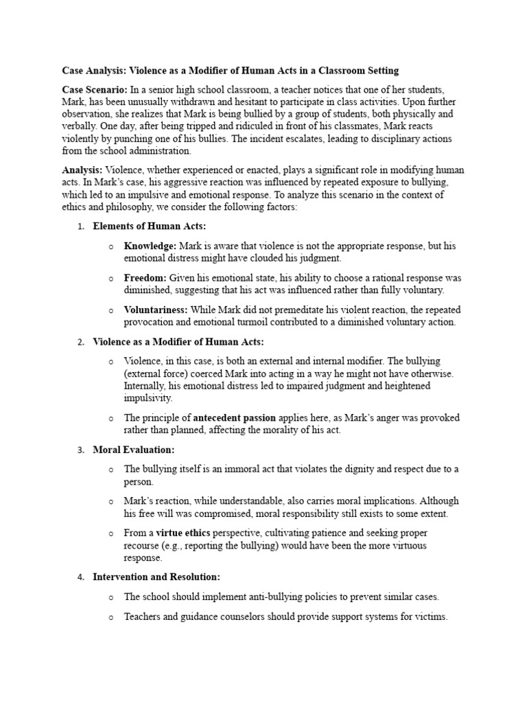 Violence Modifier of Human Act - Case Analysis | PDF | Violence | Bullying