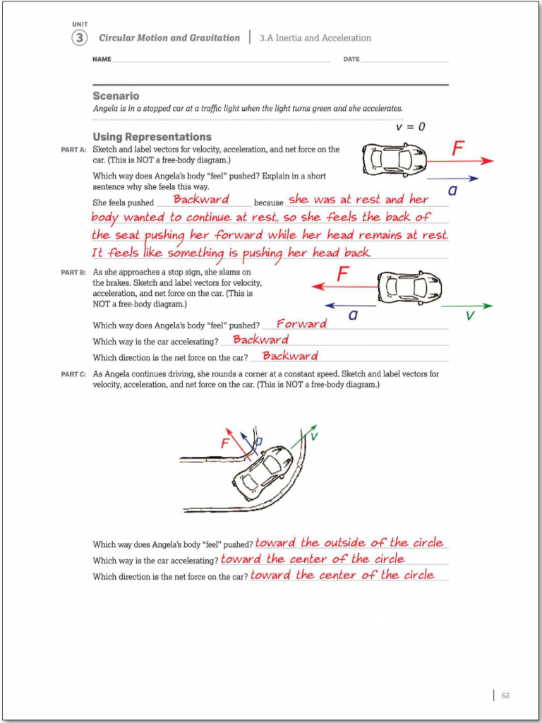 CBWB+Unit+3+Circular+Motion+KEY | PDF | Acceleration | Force