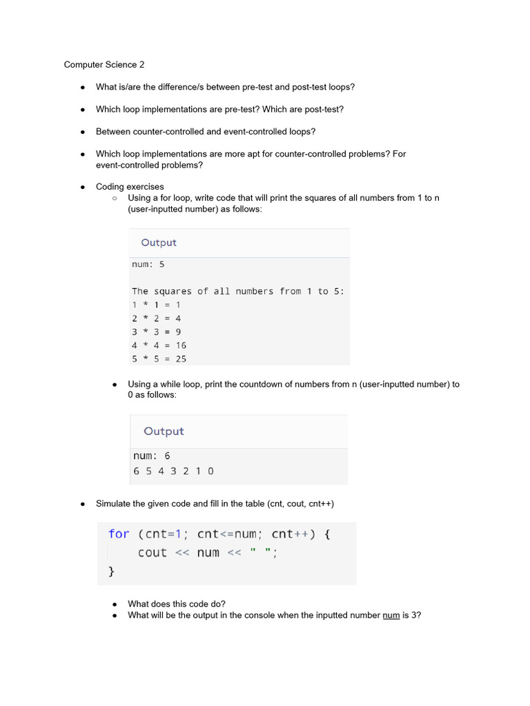 Computer Science 2 LT 1 Reviewer | PDF