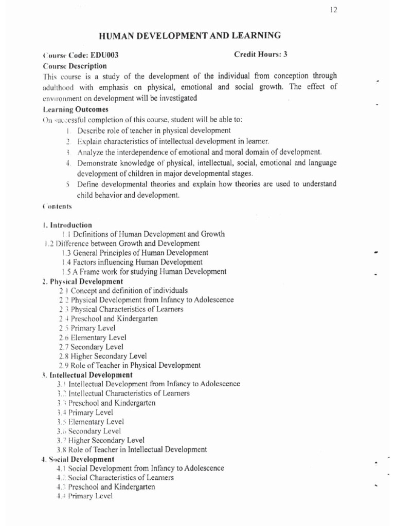 EDU-003 Human Development & Learning | PDF