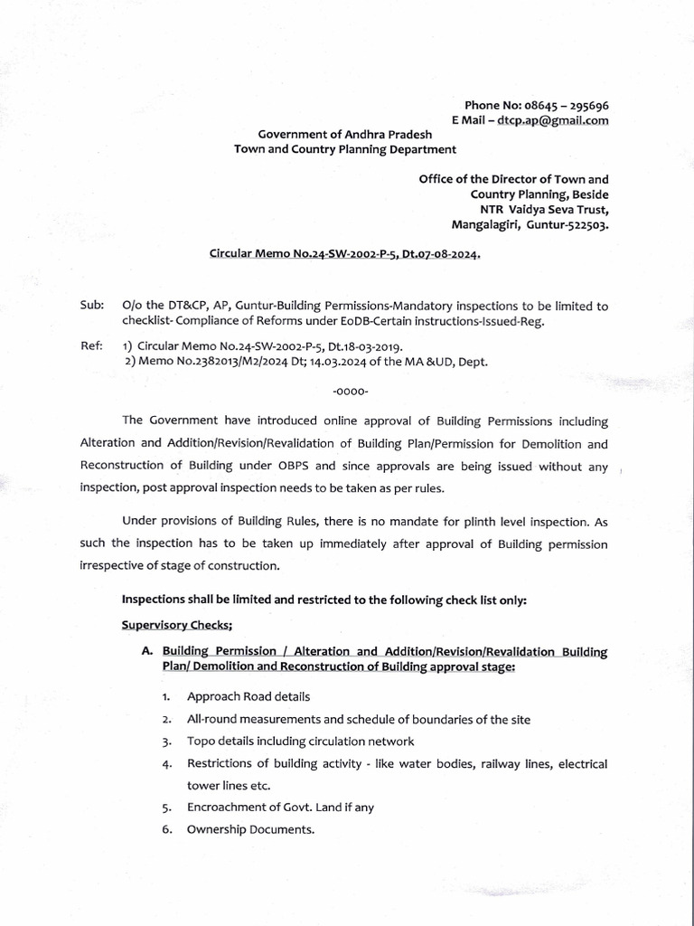 Building Permission Inspection Guidelines | PDF