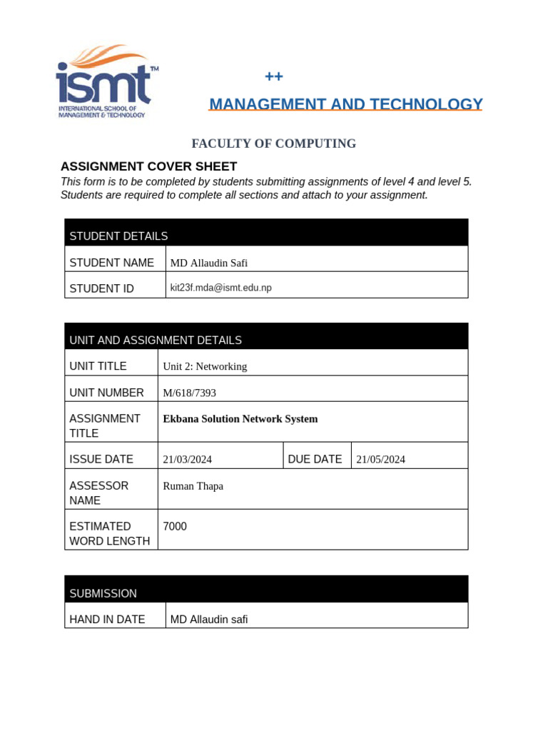 Networking Assignment Overview | PDF | Computer Network | Internet ...