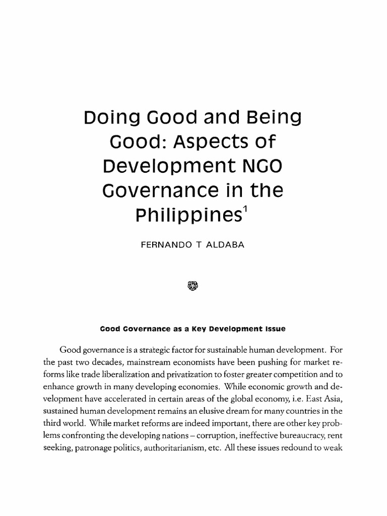 NGO Governance in the Philippines | PDF | Non Governmental Organization ...