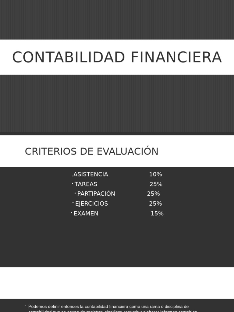 CONTABILIDAD FINANCIERA CRITERIOS EVALUACIÓN | PDF