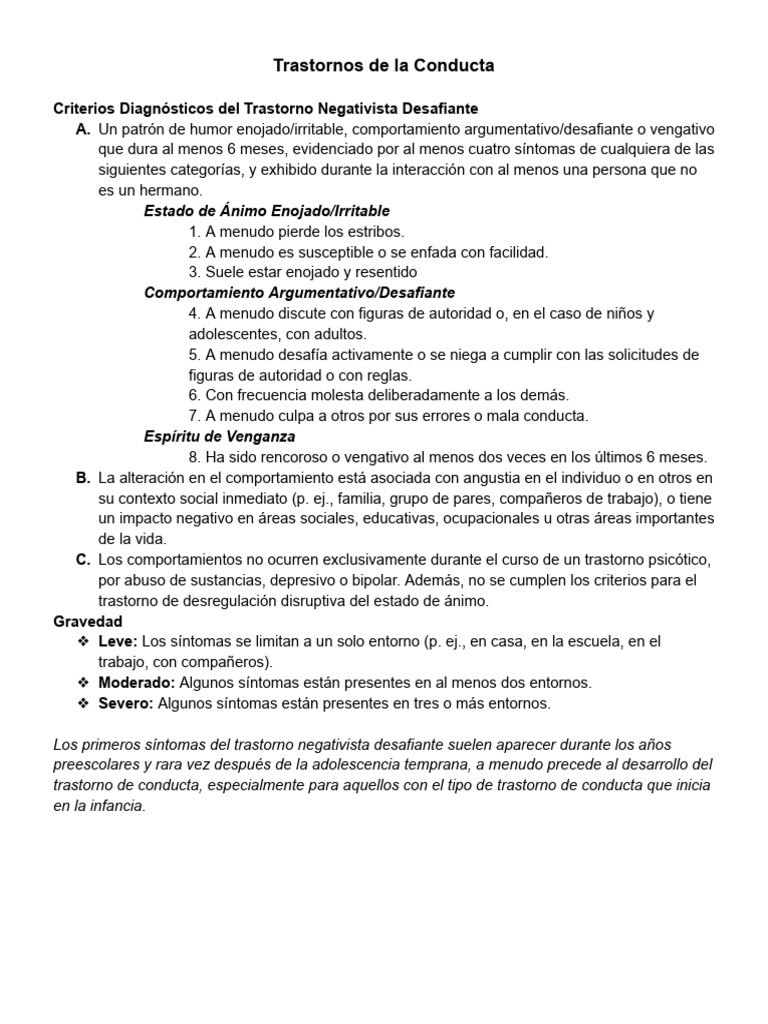 Apuntes Trastornos de la Conducta - Intervencion Clinica del ...
