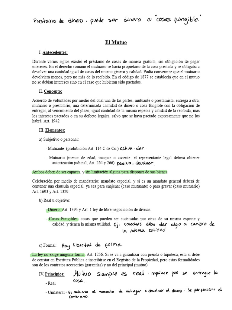 08. Contrato de mutuo | PDF | Derecho contractual | Ley común
