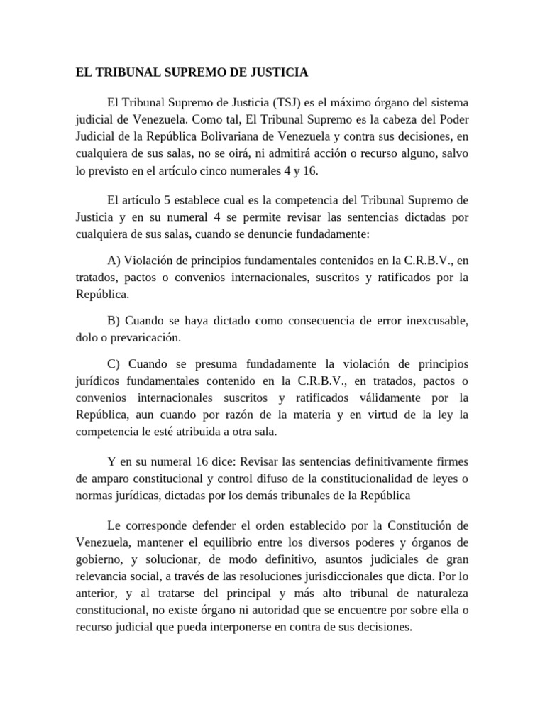 EL TRIBUNAL SUPREMO DE JUSTICIA | PDF | Juez | Ley Pública