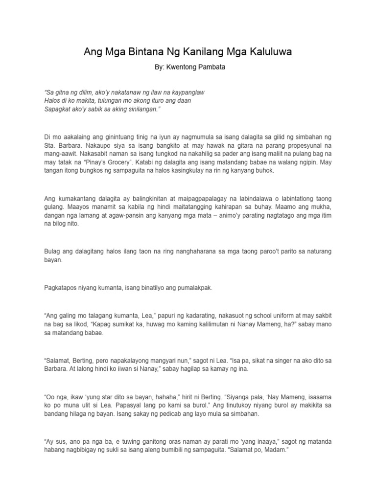 Ang Mga Bintana NG Kanilang Mga Kaluluwa | PDF