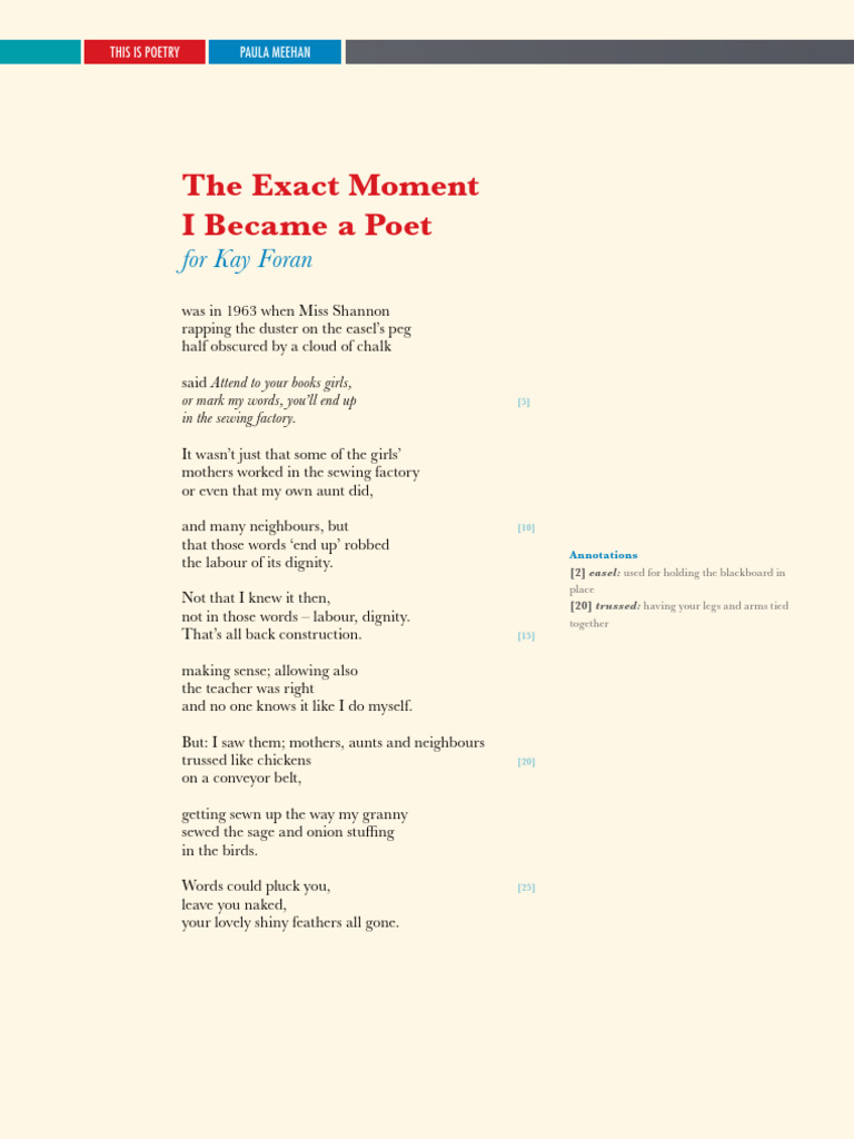 Moment of Becoming a Poet | PDF | Poetry