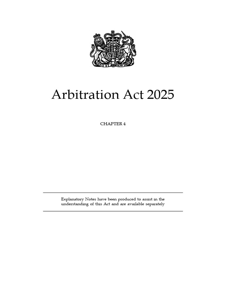 Arbitration Act 2025 Overview | PDF | Arbitral Tribunal | Arbitration