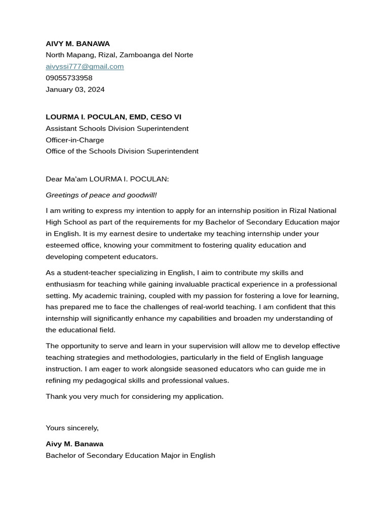 Letter of Intent | PDF