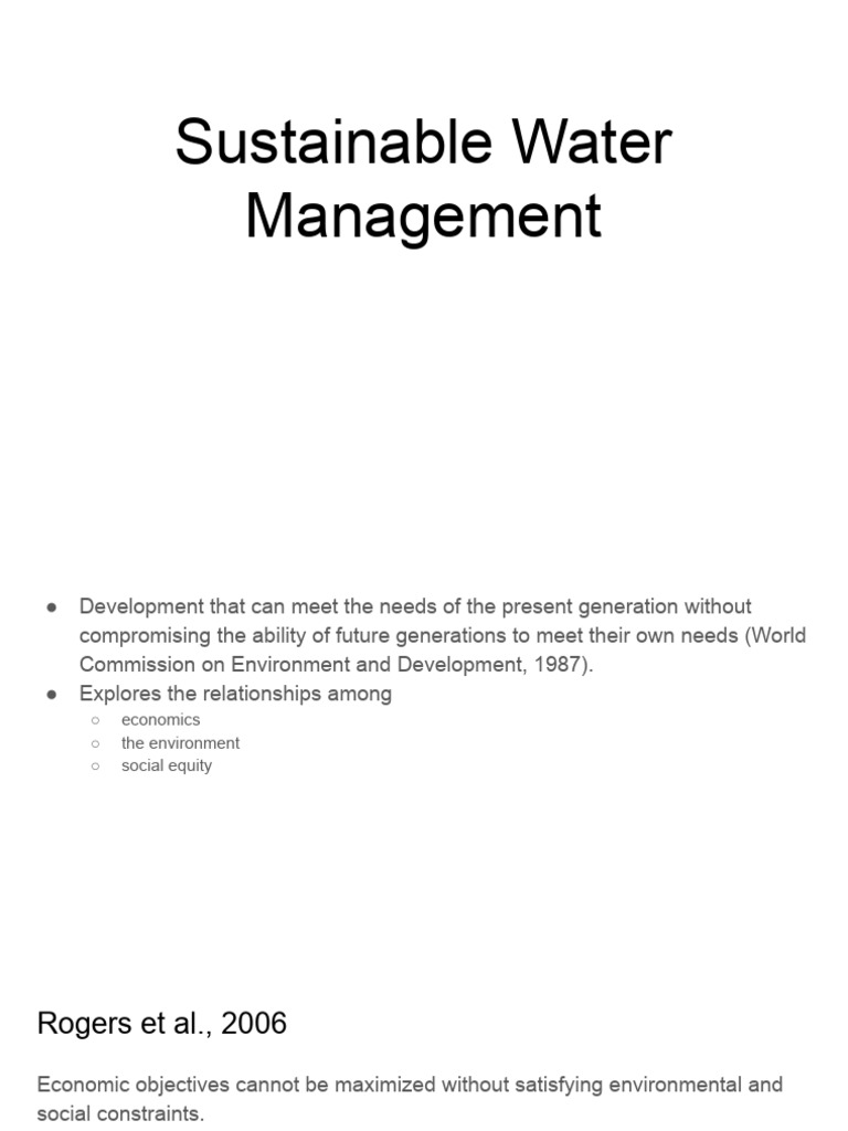 Sustainable Water Resource Management | PDF | Water Resources ...