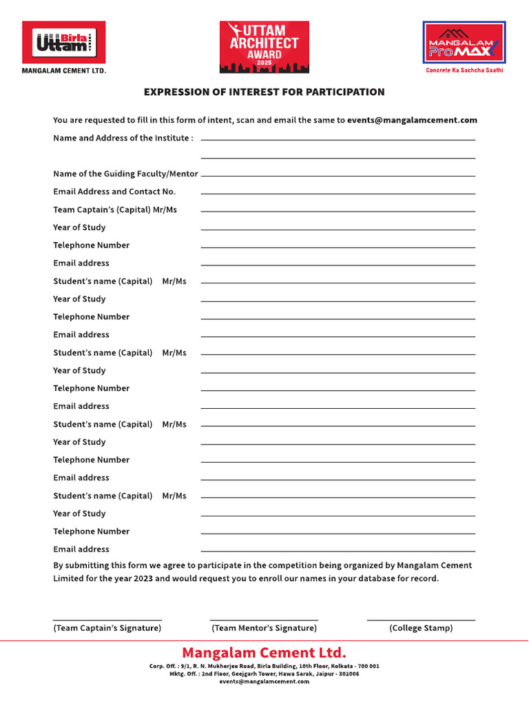 Expression of Interest For Participation | PDF