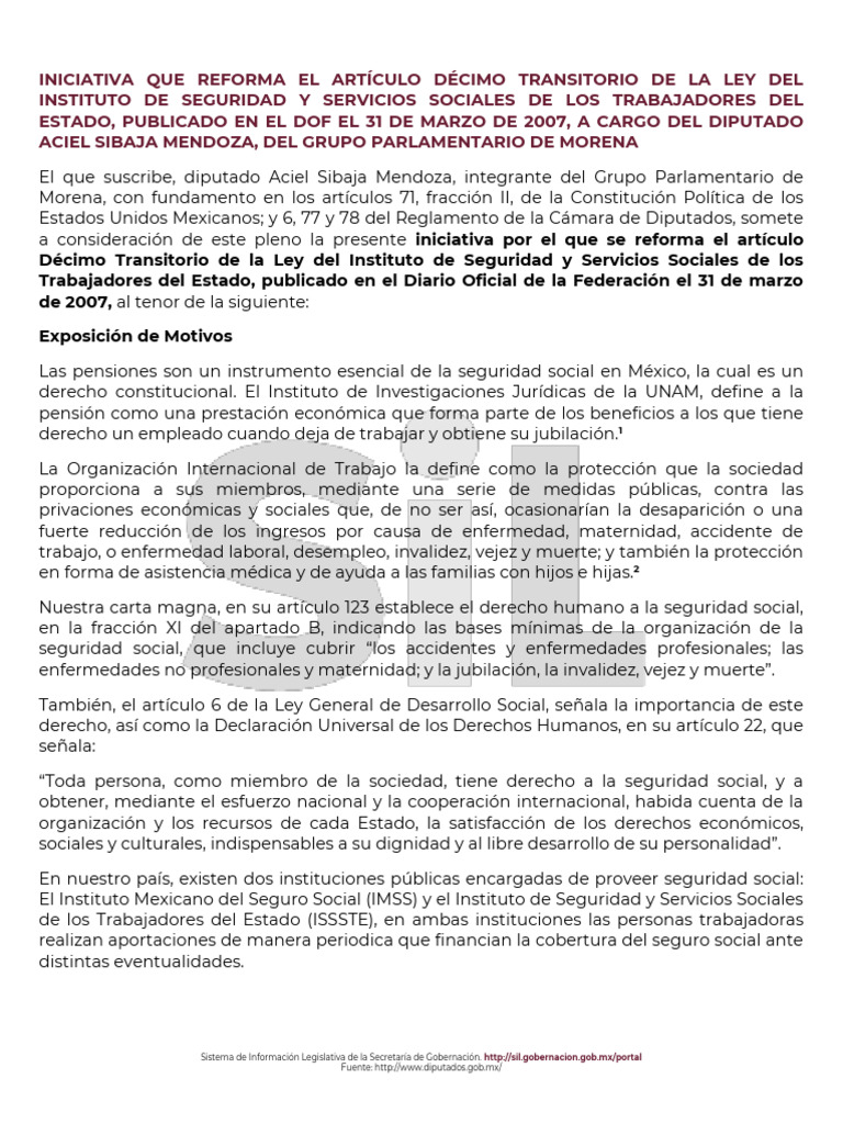 Reforma a Pensiones del ISSSTE 2023 | PDF | Jubilación | Pensión