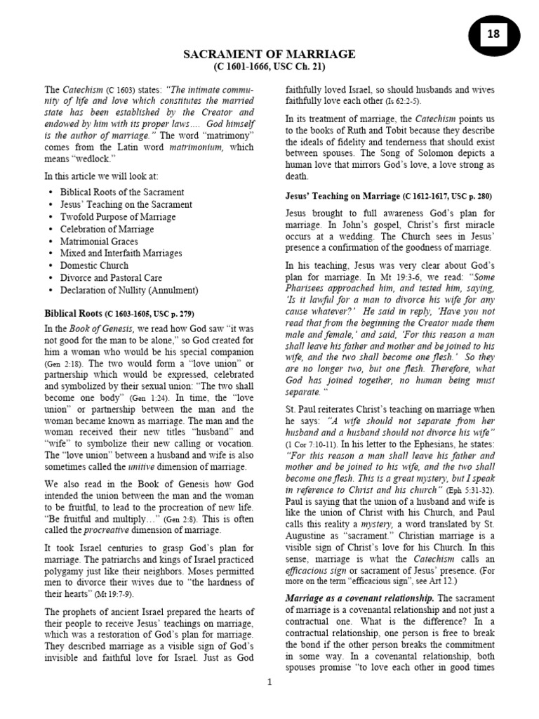 Understanding the Sacrament of Marriage | PDF | Catholic Church | Marriage