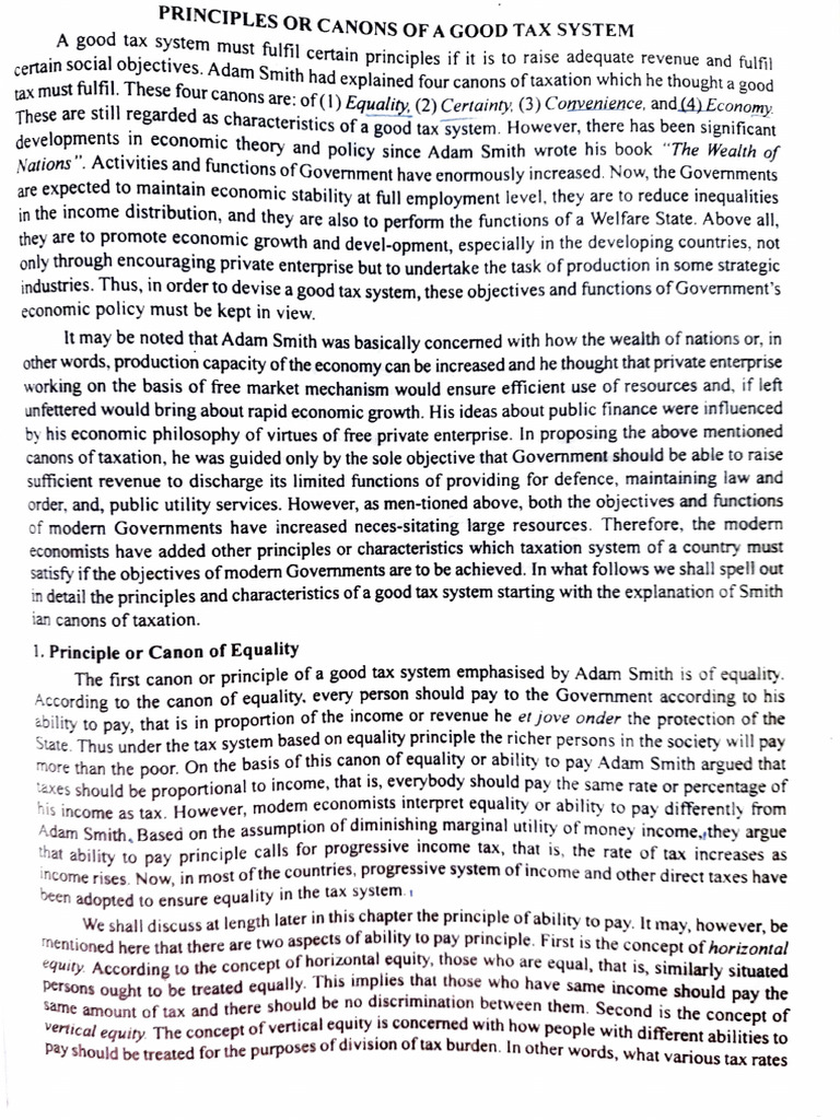 Tax System Principles by Adam Smith | PDF | Taxes | Income
