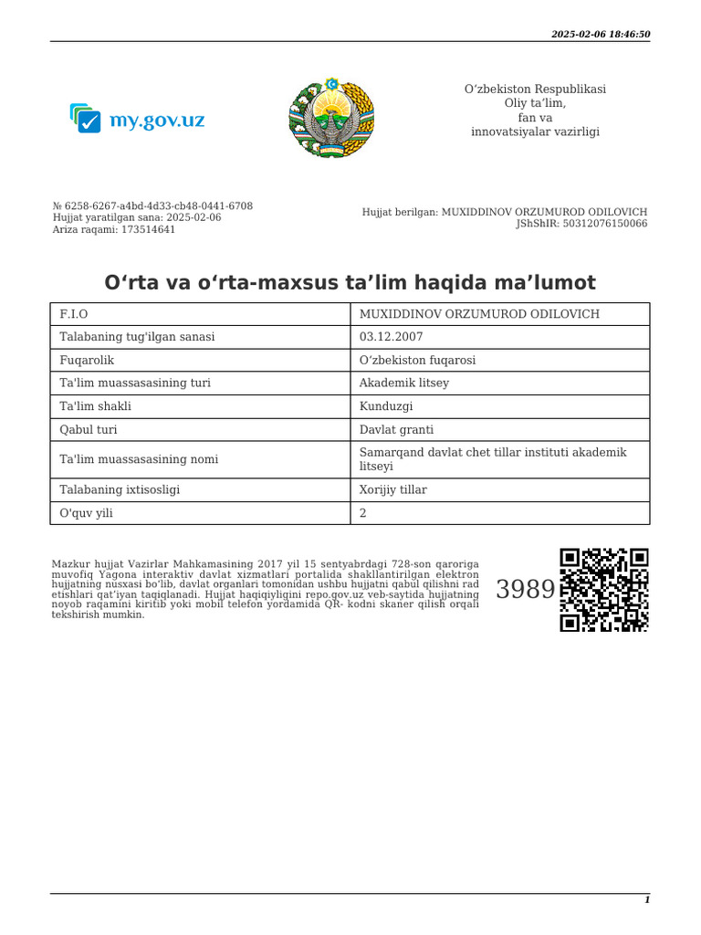 O Rta Va o Rta-Maxsus Ta Lim Haqida Ma Lumot | PDF