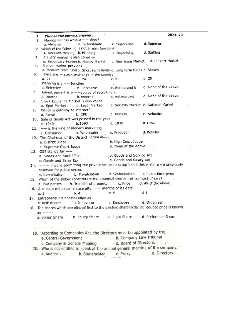 State Board 12 Commerce Sample Paper 2 | PDF