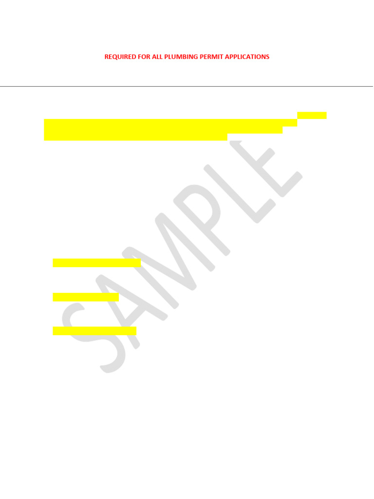 Plumbing Permit Letter of Intent Template | PDF