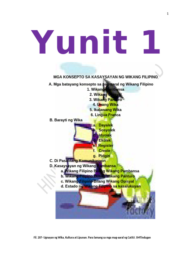 Fil 207 Yunit 12 Midterm Coverage | PDF