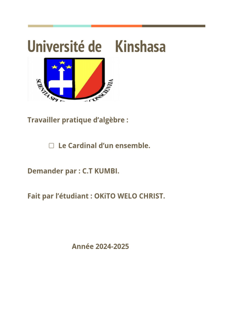 Cardinal d'un Ensemble en Algèbre | PDF