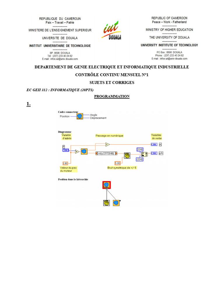 Sujet Et Corrige Cc1 Dut Geii | PDF | Capteur | Mesure