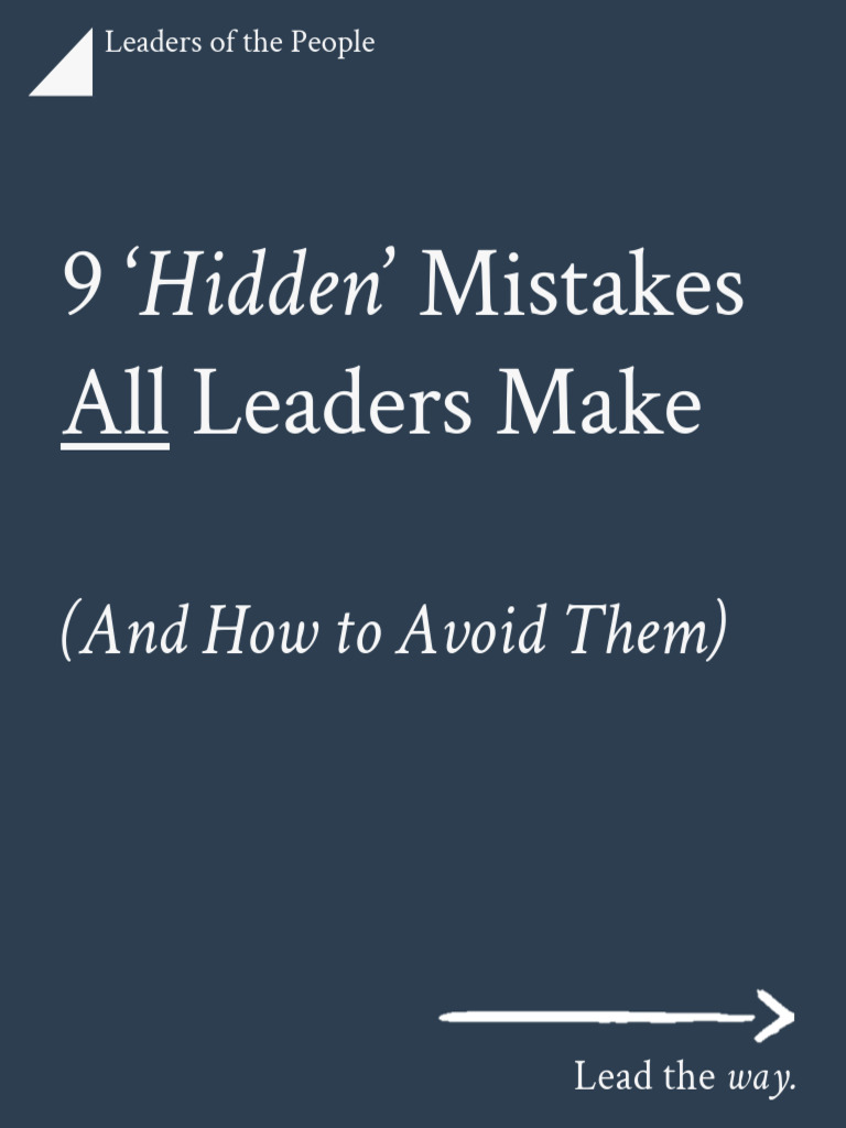 Hidden mistake all leaders make pdf social psychology learning