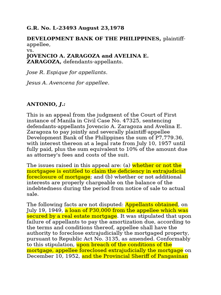 Deficiency Judgment in Mortgage Case | PDF | Foreclosure | Mortgage Law