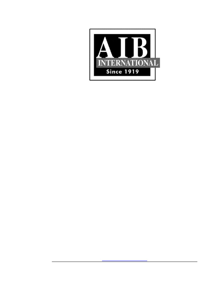 AIB Food Safety Audit Checklist Summary | PDF | Food Safety