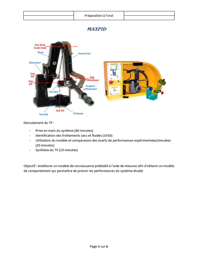 Utilisation du robot Maxpid en TP | PDF