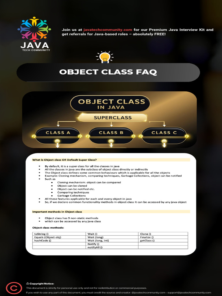 Day 12 - Object Class FAQ | PDF