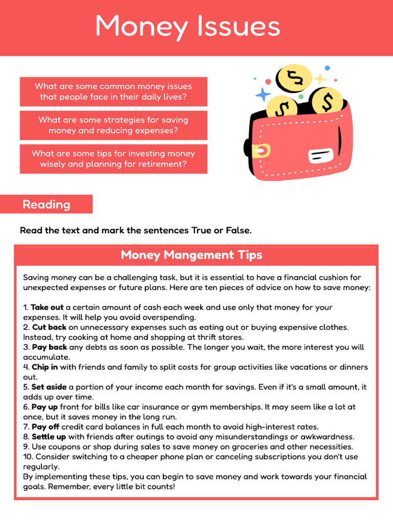 Money Issues | PDF | Debt | Expense