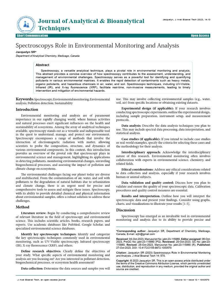 spectro2 | PDF | Spectroscopy | Environmental Monitoring