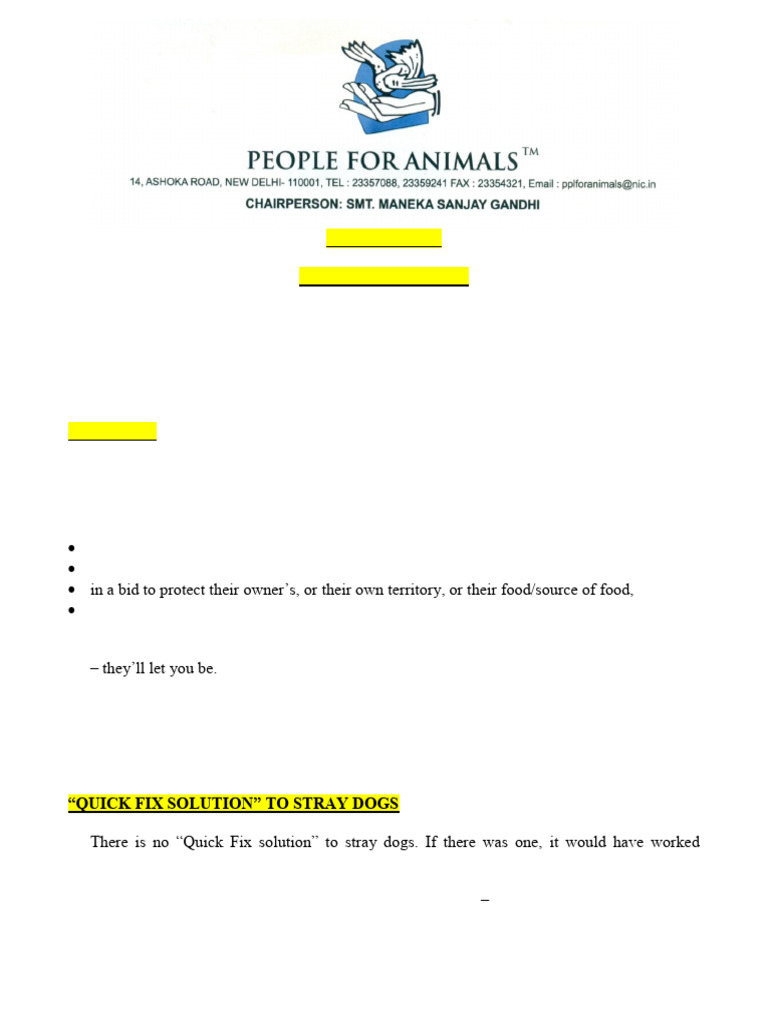 Stray Dog Management and Legal Rights | PDF | Dogs | Rabies