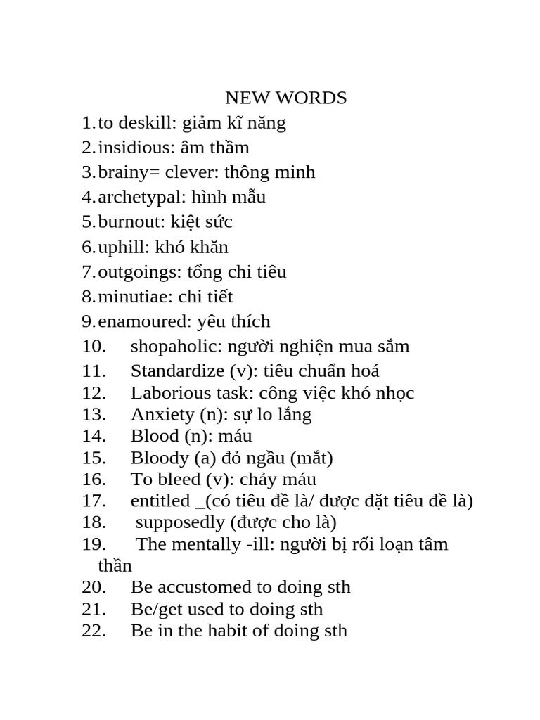 New Words | PDF