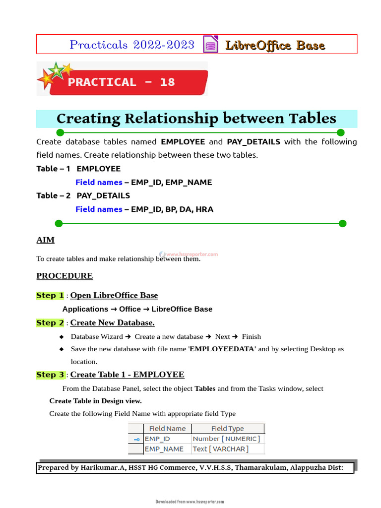 Hssrptr_18. Relationship Between Tables | PDF | Databases | System Software